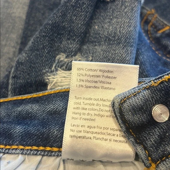 Risen Crossover Distressed Girlfriend Jeans - Picture 12 of 13